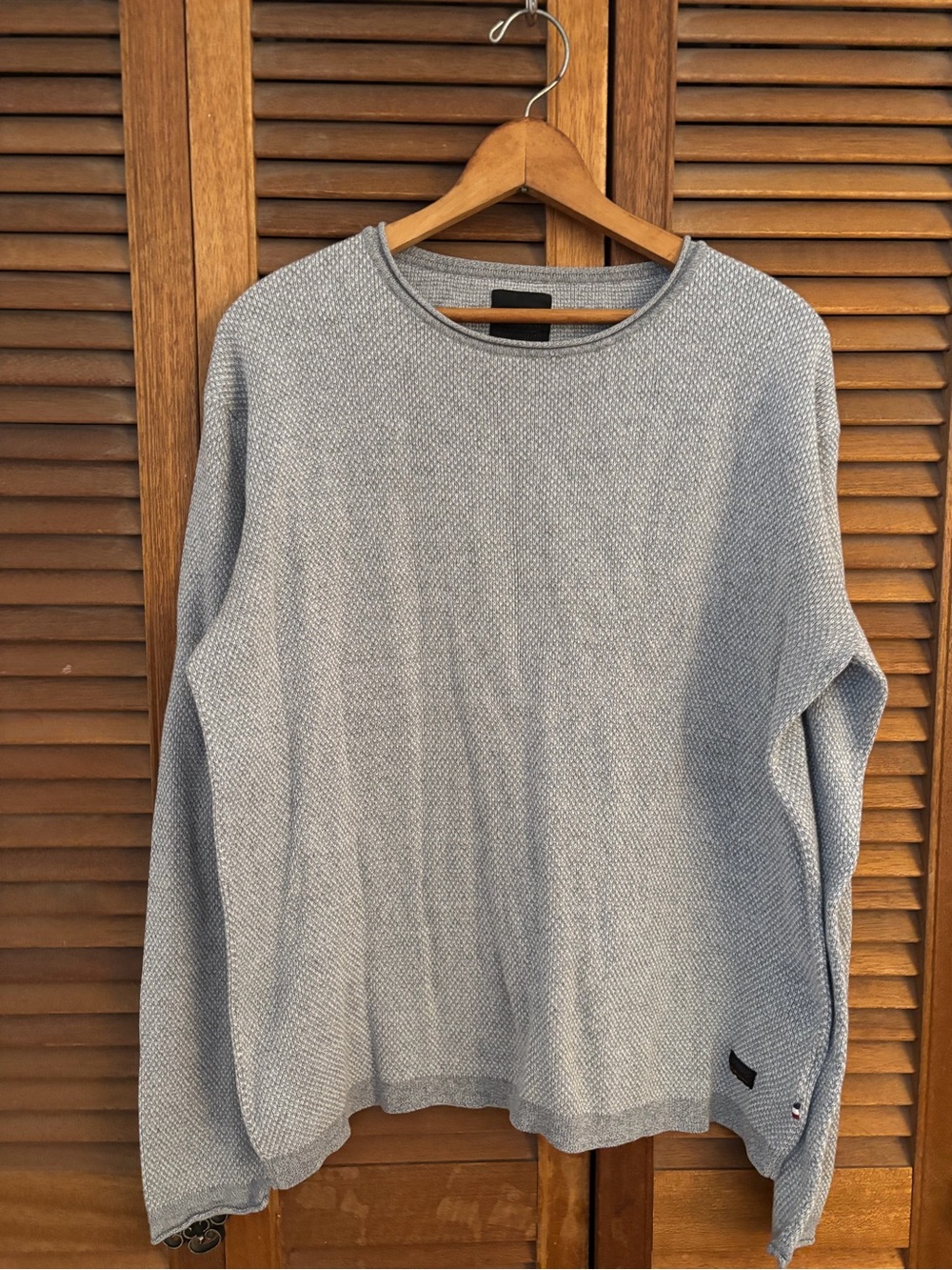 Men's Heather grey Crewneck Knit Sweater cotton men’s XL Classic and minimalist
